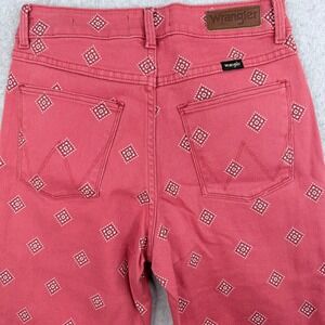 Wrangler High Rise Bold Boot Jeans Red Diamond Bandana Print 2x30
